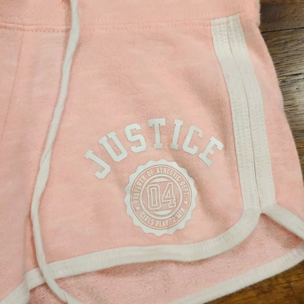 Justice girls pink elastic waist shorts size 6/7